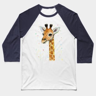 Giraffe Baby with Hearts Baseball T-Shirt